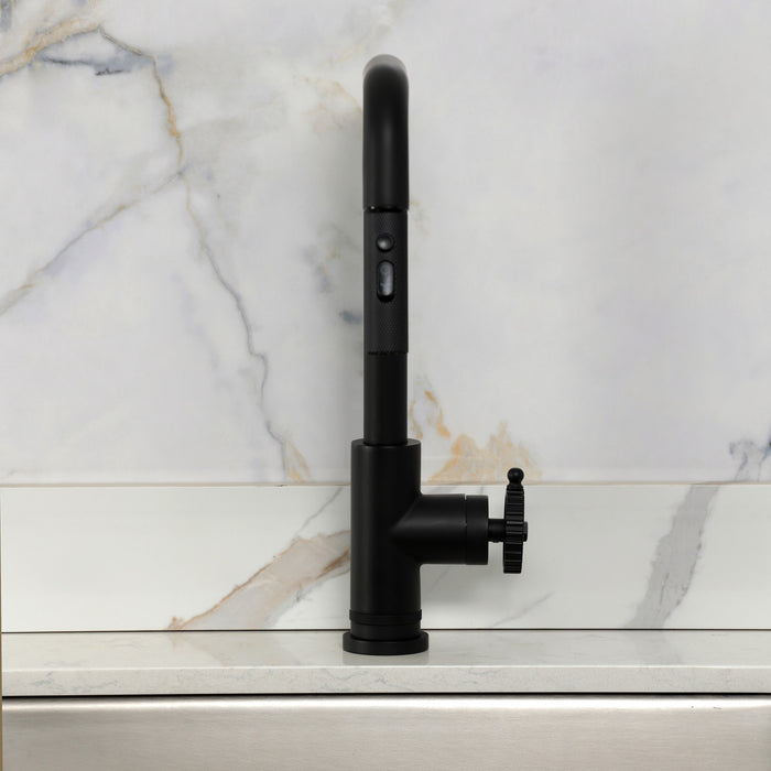 Kingston Fuller LS2730CG Single-Handle Pull-Down Kitchen Faucet, Matte Black