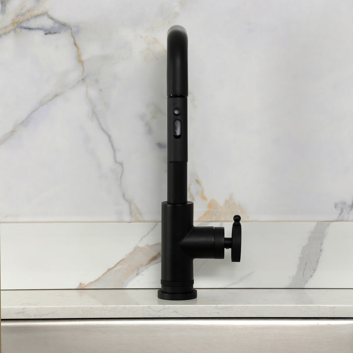 Kingston Wendell LS2730RKZ Single-Handle Pull-Down Kitchen Faucet, Matte Black