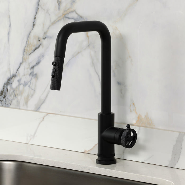 Kingston Wendell LS2730RKZ Single-Handle Pull-Down Kitchen Faucet, Matte Black