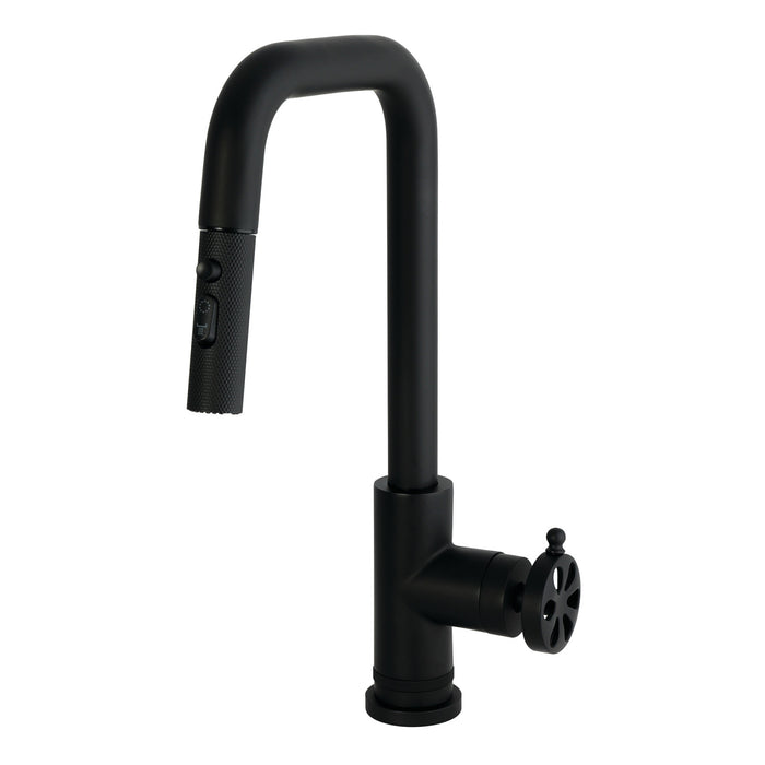 Kingston Belknap LS2730RX Single-Handle Pull-Down Kitchen Faucet, Matte Black