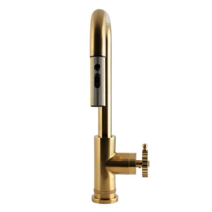 Kingston Fuller LS2733CG Single-Handle Pull-Down Kitchen Faucet, Brushed Brass