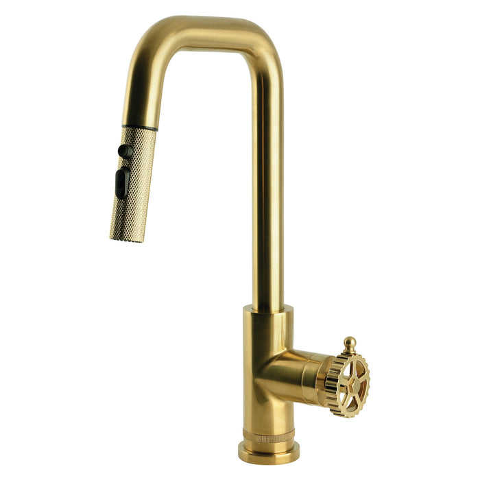 Kingston Fuller LS2733CG Single-Handle Pull-Down Kitchen Faucet, Brushed Brass