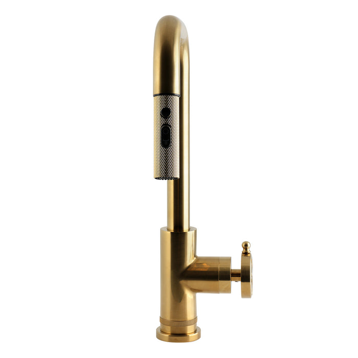 Kingston Belknap LS2733RX Single-Handle Pull-Down Kitchen Faucet, Brushed Brass