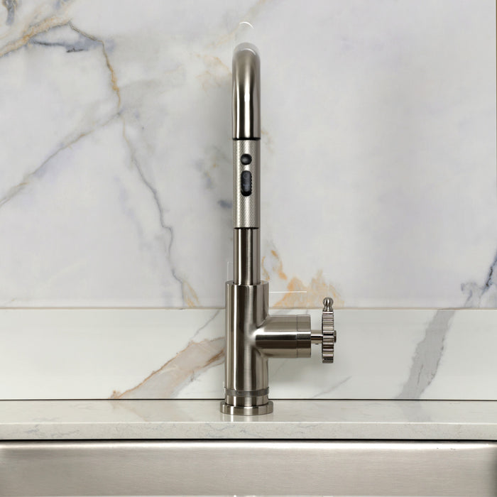 Kingston Fuller LS2738CG Single-Handle Pull-Down Kitchen Faucet, Brushed Nickel
