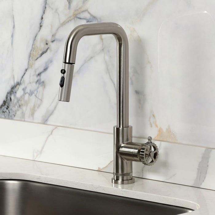 Kingston Fuller LS2738CG Single-Handle Pull-Down Kitchen Faucet, Brushed Nickel