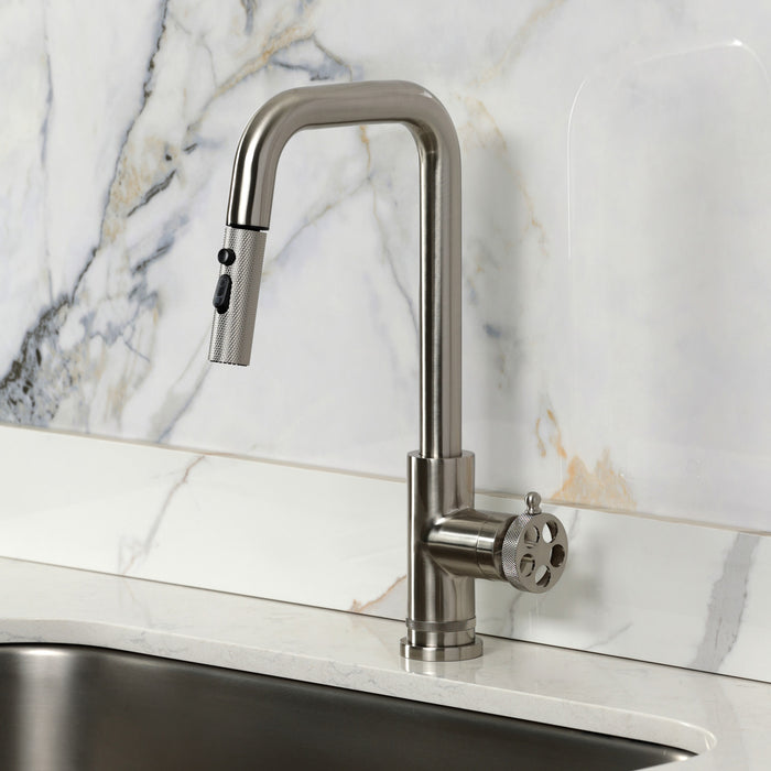 Kingston Wendell LS2738RKZ Single-Handle Pull-Down Kitchen Faucet, Brushed Nickel