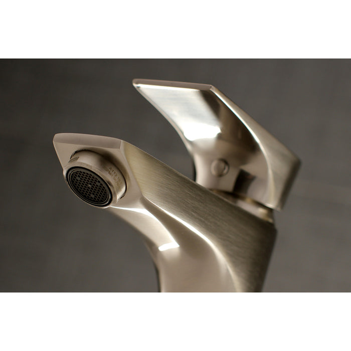 Kingston Sona LS4228XL - Millennium One-Handle 1-Hole Bathroom Faucet with Push Pop-Up Drain, Brushed Nickel