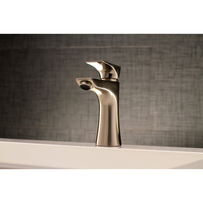 Kingston Sona LS4228XL - Millennium One-Handle 1-Hole Bathroom Faucet with Push Pop-Up Drain, Brushed Nickel