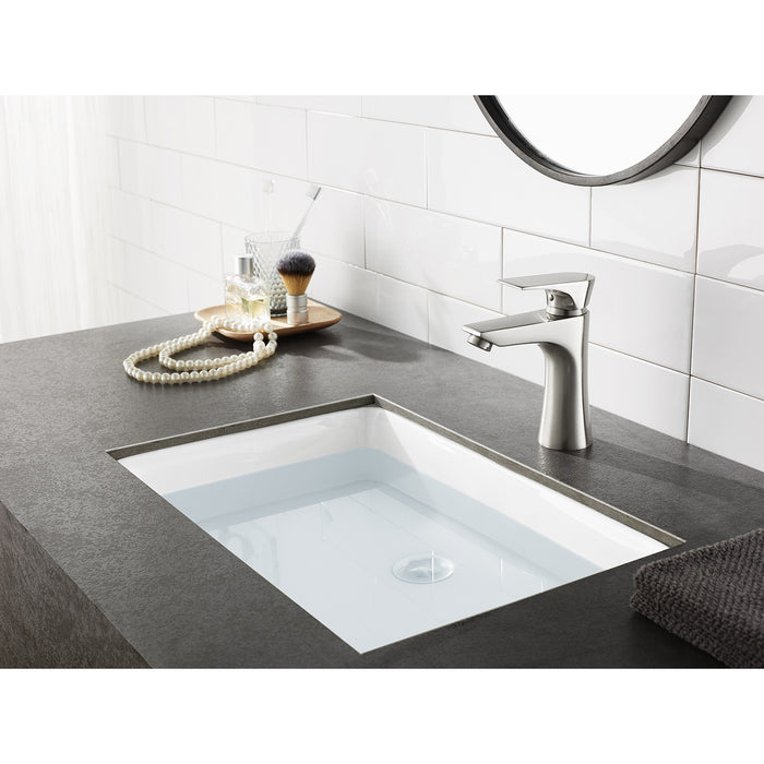 Kingston Sona LS4228XL - Millennium One-Handle 1-Hole Bathroom Faucet with Push Pop-Up Drain, Brushed Nickel