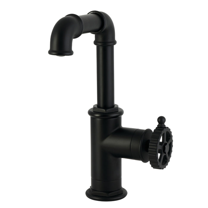 Kingston Fuller LS6000CG One-Handle 1-Hole Bathroom Faucet with Push Pop-Up Drain, Matte Black