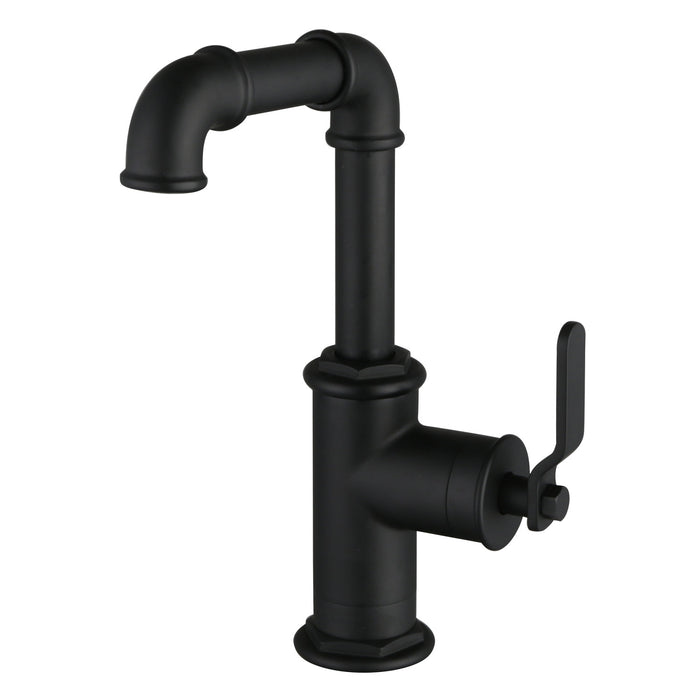 Kingston Sona LS6000KL - Whitaker One-Handle 1-Hole Bathroom Faucet with Push Pop-Up Drain, Matte Black