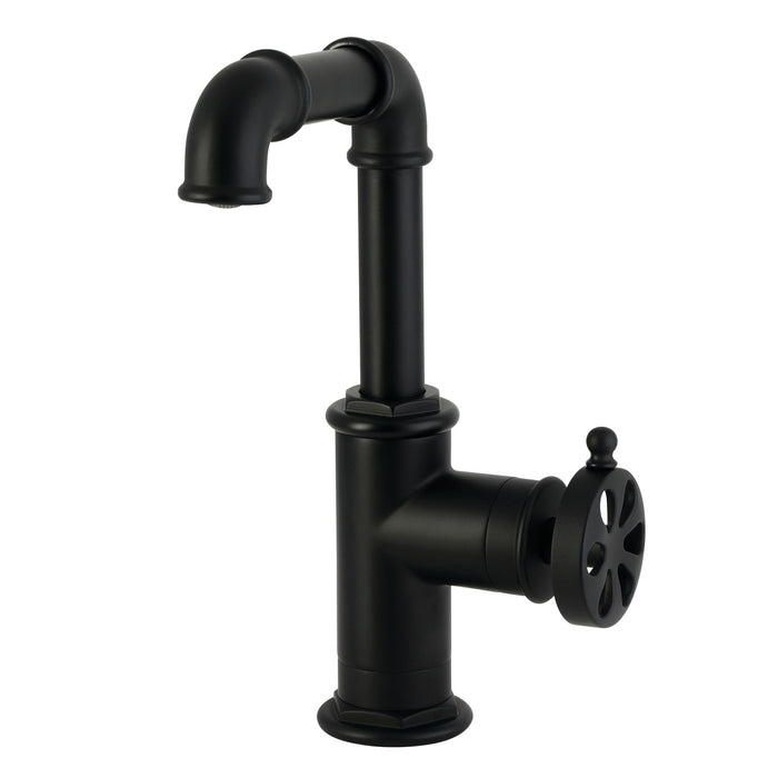 Kingston Belknap LS6000RX One-Handle 1-Hole Bathroom Faucet with Push Pop-Up Drain, Matte Black