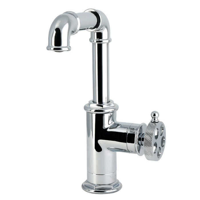 Kingston Wendell LS6001RKZ One-Handle 1-Hole Bathroom Faucet with Knurled Handle and Push Pop-Up Drain, Polished Chrome