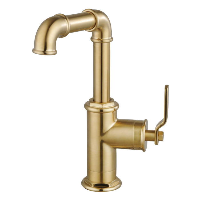 Kingston Sona LS6003KL - Whitaker One-Handle 1-Hole Bathroom Faucet with Push Pop-Up Drain, Brushed Brass