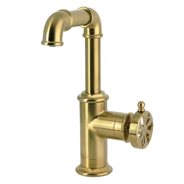 Kingston Belknap LS6003RX One-Handle 1-Hole Bathroom Faucet with Push Pop-Up Drain, Brushed Brass