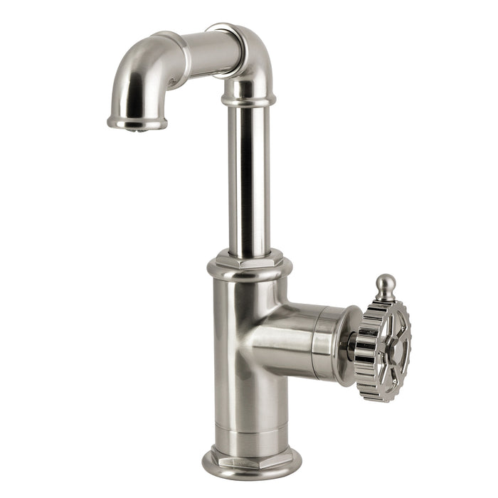 Kingston Fuller LS6008CG One-Handle 1-Hole Bathroom Faucet with Push Pop-Up Drain, Brushed Nickel