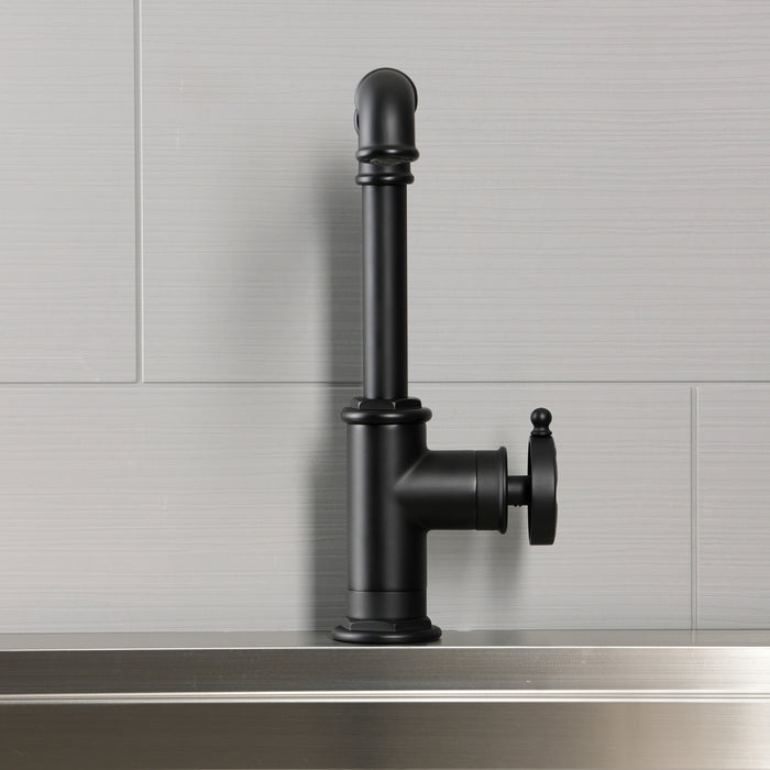 Kingston Belknap LS6100RX One-Handle 1-Hole Deck Mount Bar Faucet, Matte Black