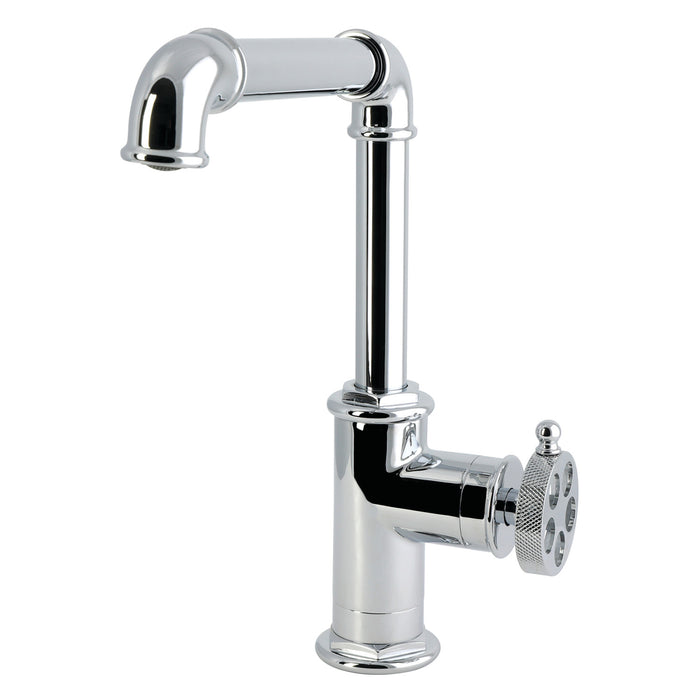 Kingston Wendell LS6101RKZ One-Handle 1-Hole Deck Mount Bar Faucet with Knurled Handle, Polished Chrome