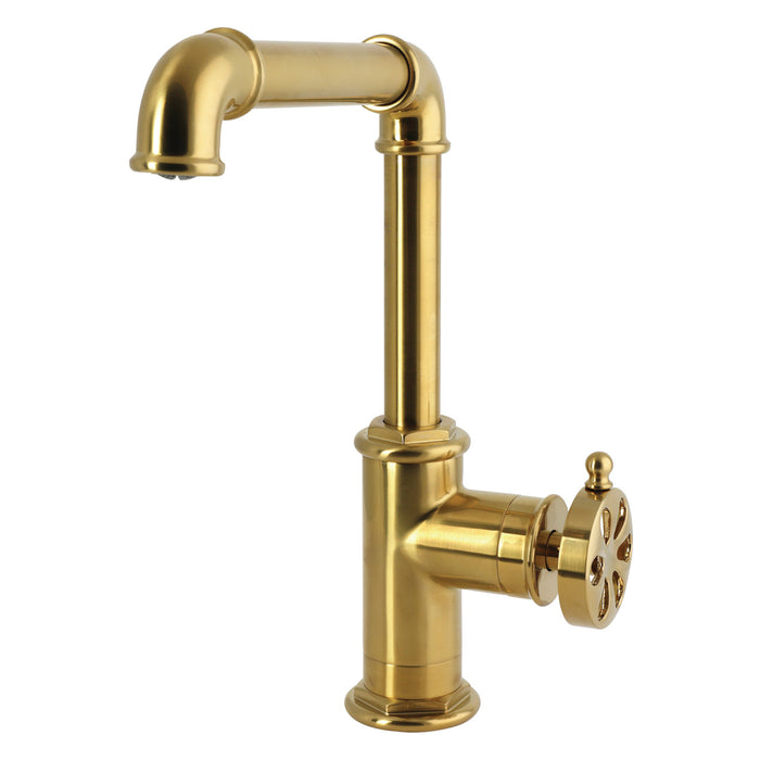 Kingston Belknap LS6103RX One-Handle 1-Hole Deck Mount Bar Faucet, Brushed Brass