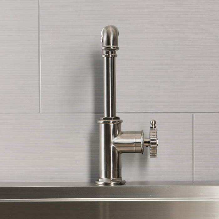 Kingston Fuller LS6108CG One-Handle 1-Hole Deck Mount Bar Faucet, Brushed Nickel