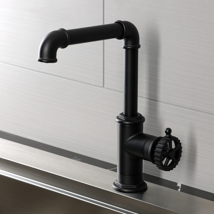 Kingston Fuller LS6200CG Single-Handle 1-Hole Deck Mount Kitchen Faucet, Matte Black
