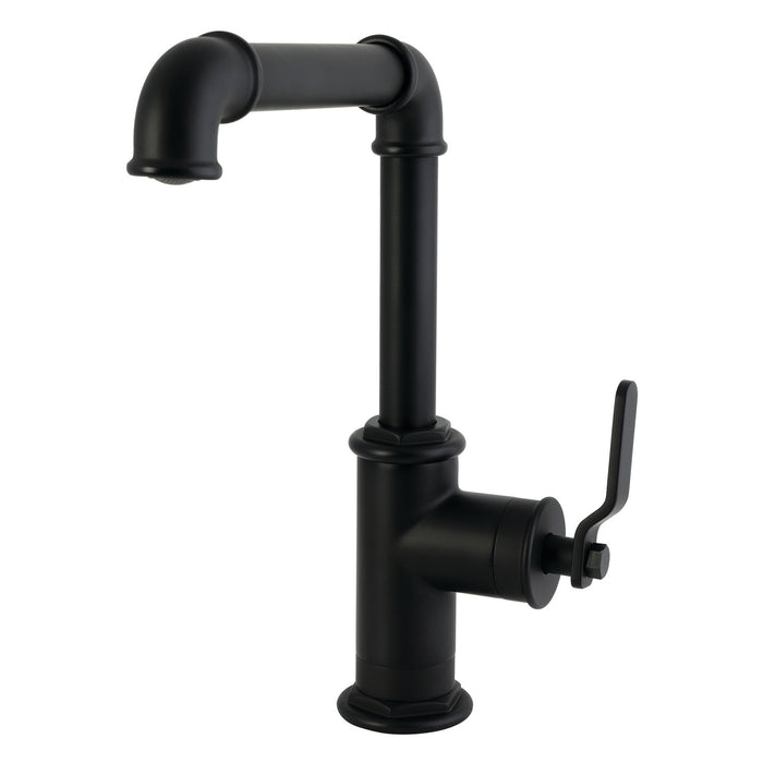 Kingston Whitaker LS6200KL Single-Handle 1-Hole Deck Mount Kitchen Faucet, Matte Black