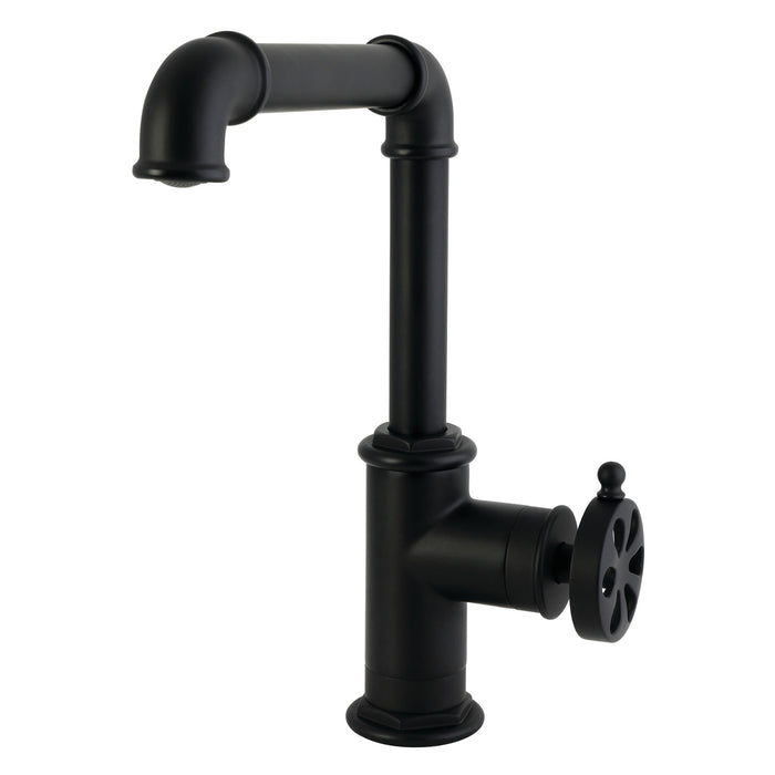Kingston Belknap LS6200RX Single-Handle 1-Hole Deck Mount Kitchen Faucet, Matte Black