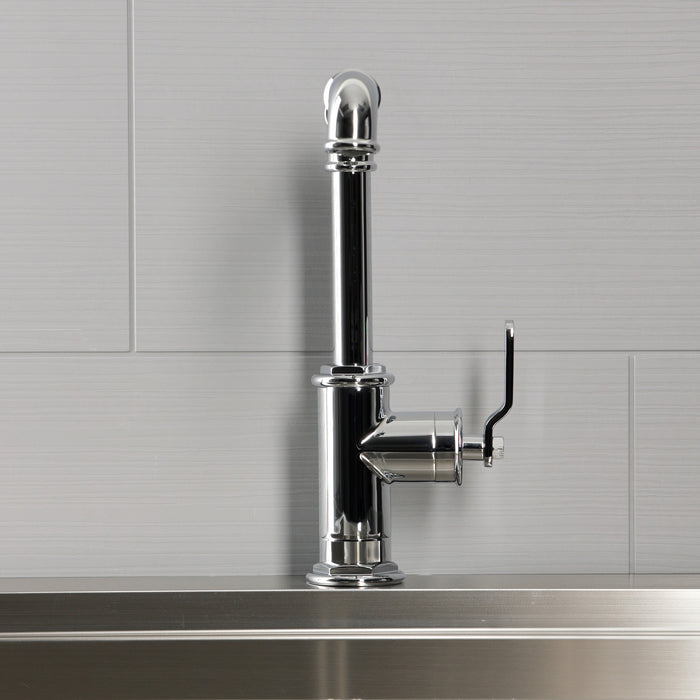 Kingston Whitaker LS6201KL Single-Handle 1-Hole Deck Mount Kitchen Faucet, Polished Chrome