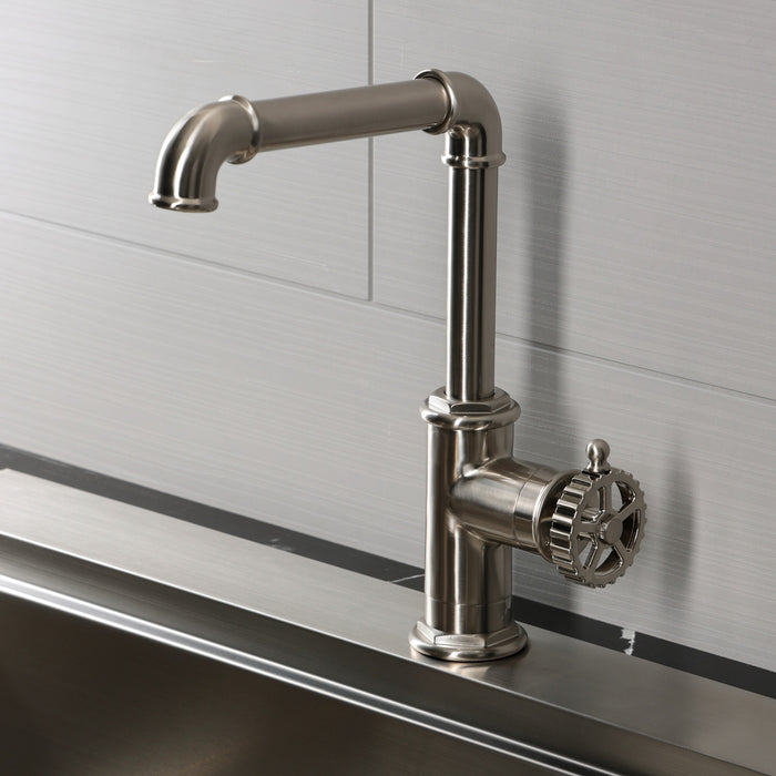 Kingston Fuller LS6208CG Single-Handle 1-Hole Deck Mount Kitchen Faucet, Brushed Nickel