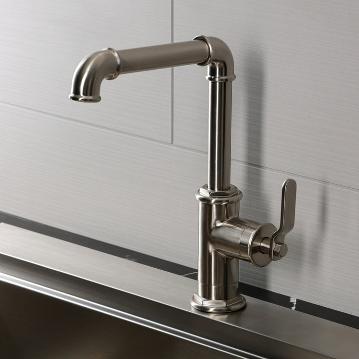 Kingston Whitaker LS6208KL Single-Handle 1-Hole Deck Mount Kitchen Faucet, Brushed Nickel