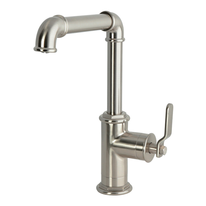 Kingston Whitaker LS6208KL Single-Handle 1-Hole Deck Mount Kitchen Faucet, Brushed Nickel