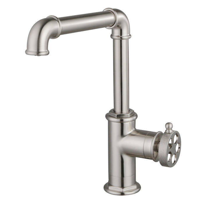 Wendell LS6208RKZ Single-Handle 1-Hole Kitchen Faucet with Knurled Handle, Brushed Nickel