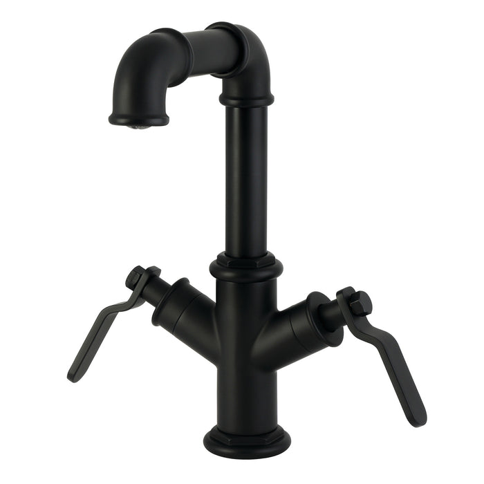 Kingston Whitaker LS6300KL Two-Handle 1-Hole Bathroom Faucet with Push Pop-Up Drain, Matte Black