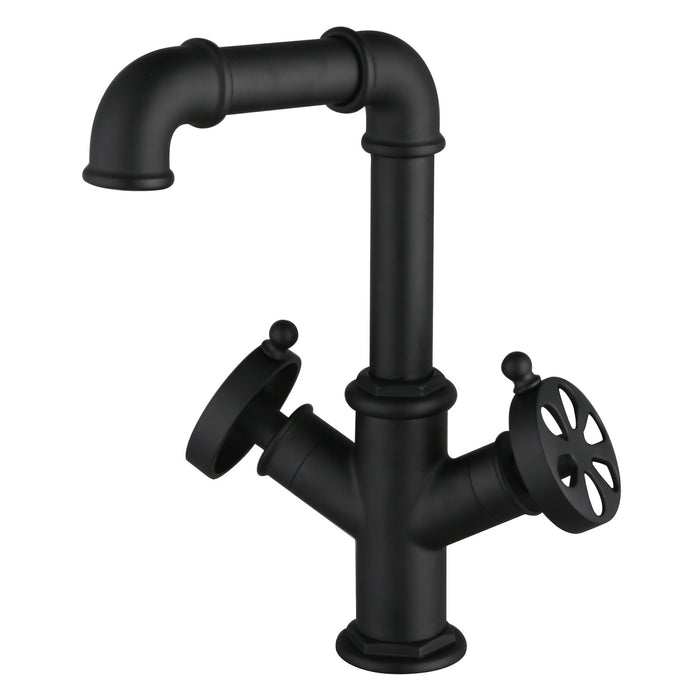 Kingston Sona LS6300RX - Belknap Two-Handle 1-Hole Bathroom Faucet with Push Pop-Up Drain, Matte Black