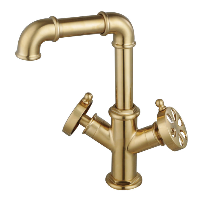 Kingston Sona LS6303RX - Belknap Two-Handle 1-Hole Bathroom Faucet with Push Pop-Up Drain, Brushed Brass
