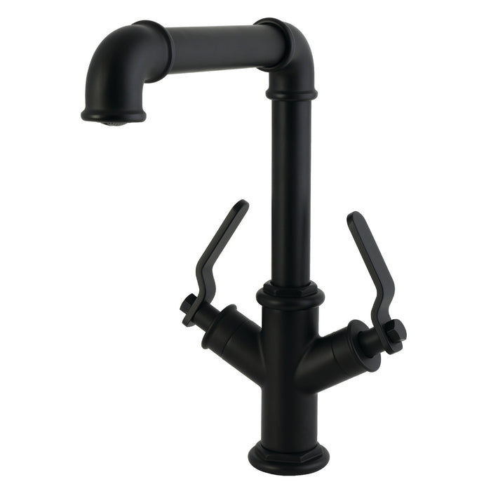 Kingston Whitaker LS6400KL Two-Handle 1-Hole Deck Mount Bar Faucet, Matte Black