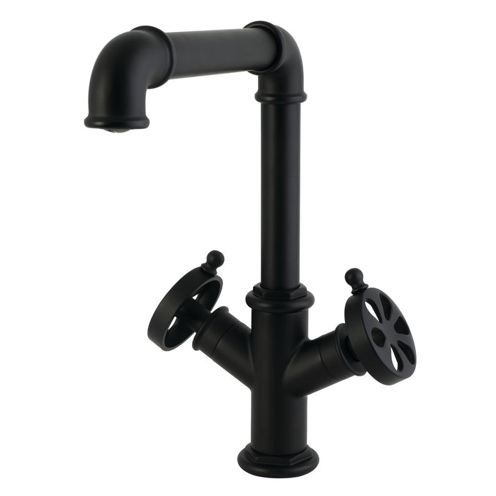 Kingston Belknap LS6400RX Two-Handle 1-Hole Deck Mount Bar Faucet, Matte Black