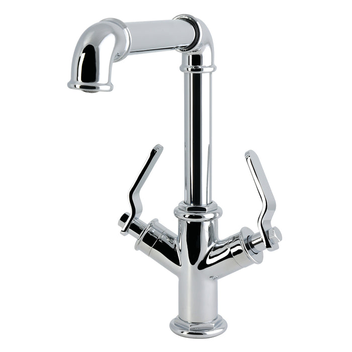 Kingston Whitaker LS6401KL Two-Handle 1-Hole Deck Mount Bar Faucet, Polished Chrome
