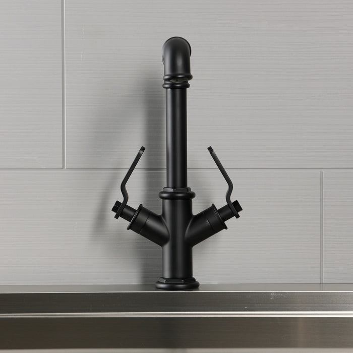 Kingston Whitaker LS6500KL Two-Handle 1-Hole Kitchen Faucet, Matte Black