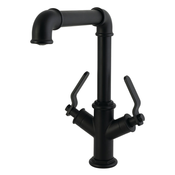 Kingston Whitaker LS6500KL Two-Handle 1-Hole Kitchen Faucet, Matte Black