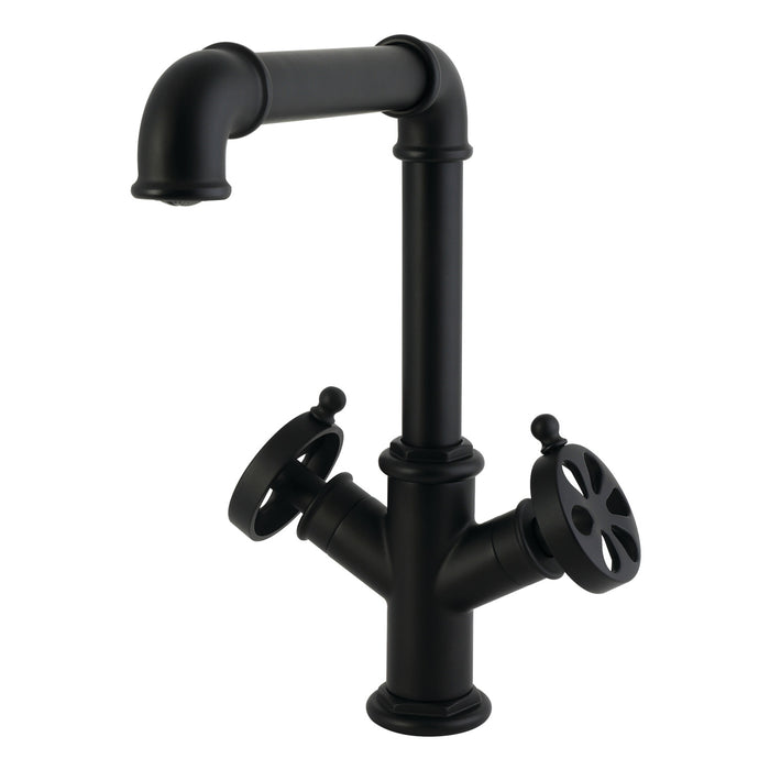 Kingston Belknap LS6500RX Two-Handle 1-Hole Kitchen Faucet, Matte Black