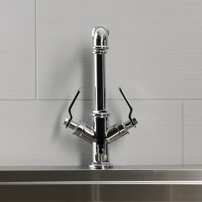 Kingston Whitaker LS6501KL Two-Handle 1-Hole Kitchen Faucet, Polished Chrome