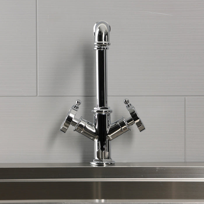 Kingston Belknap LS6501RX Two-Handle 1-Hole Kitchen Faucet, Polished Chrome