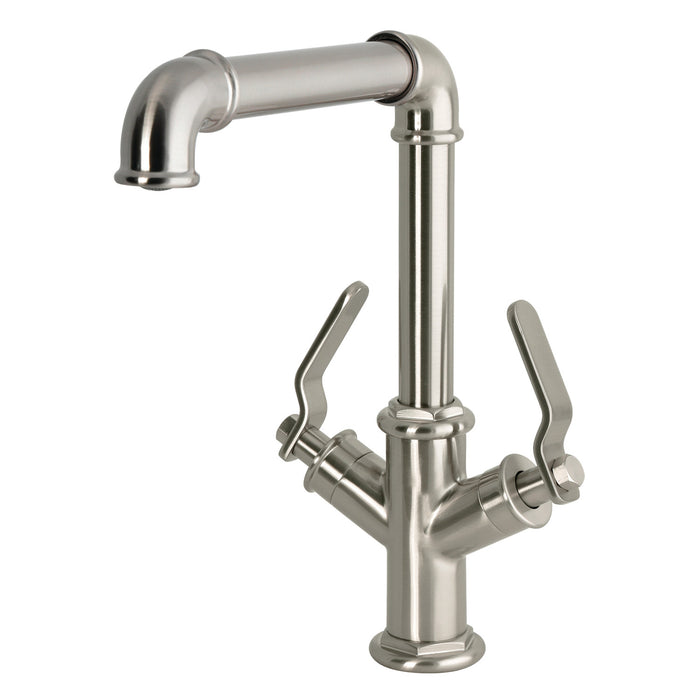 Kingston Whitaker LS6508KL Two-Handle 1-Hole Kitchen Faucet, Brushed Nickel