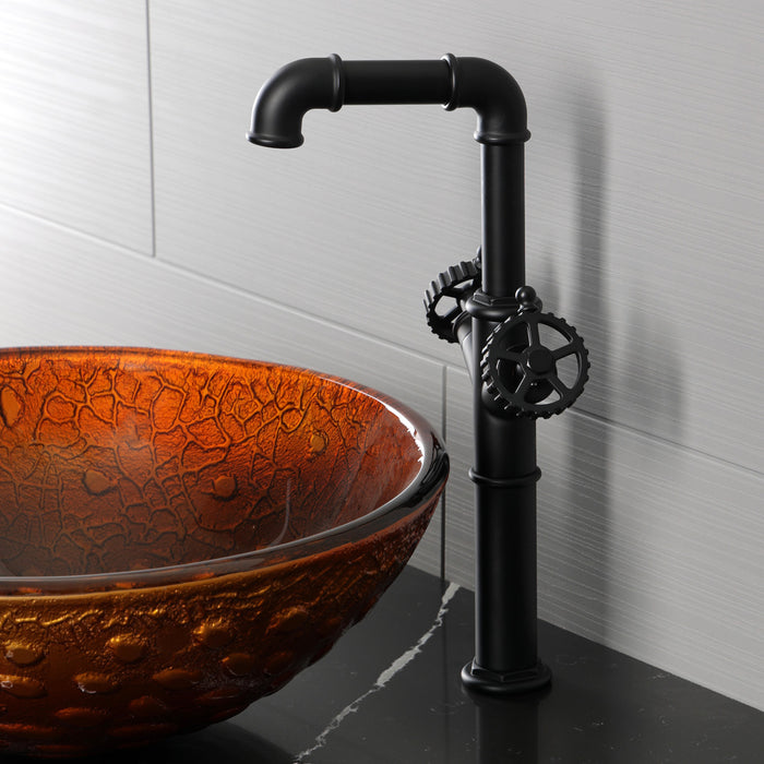 Kingston Fuller LS6600CG Two-Handle 1-Hole Deck Mount Vessel Faucet, Matte Black