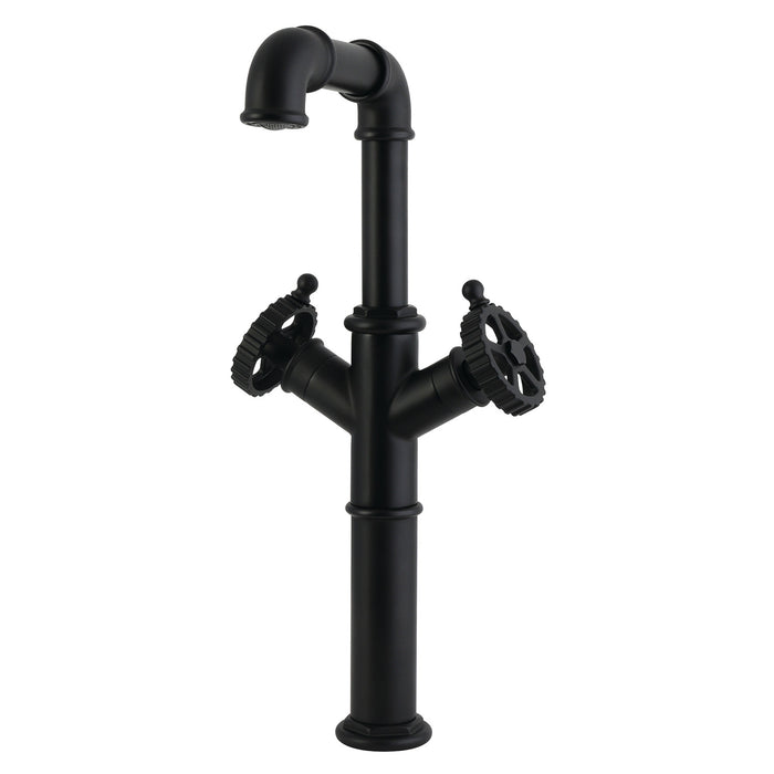 Kingston Fuller LS6600CG Two-Handle 1-Hole Deck Mount Vessel Faucet, Matte Black