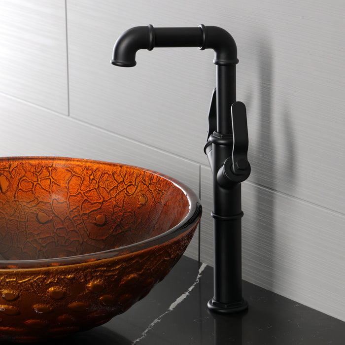 Kingston Whitaker LS6600KL Two-Handle 1-Hole Deck Mount Vessel Faucet, Matte Black