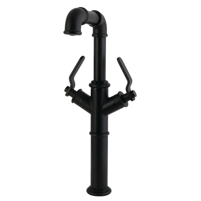Kingston Whitaker LS6600KL Two-Handle 1-Hole Deck Mount Vessel Faucet, Matte Black