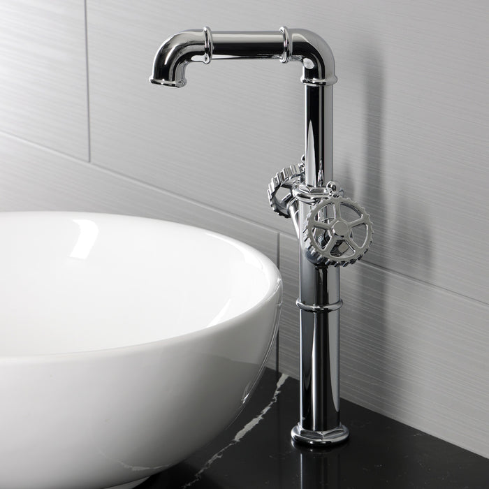 Kingston Fuller LS6601CG Two-Handle 1-Hole Deck Mount Vessel Faucet, Polished Chrome
