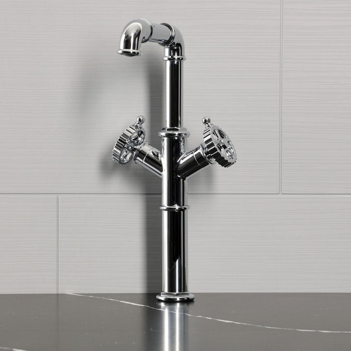 Kingston Fuller LS6601CG Two-Handle 1-Hole Deck Mount Vessel Faucet, Polished Chrome